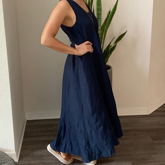 Soft Surroundings Dresses & Skirts - 👠Navy Soft Surroundings Crinkle Dress Size PLarge